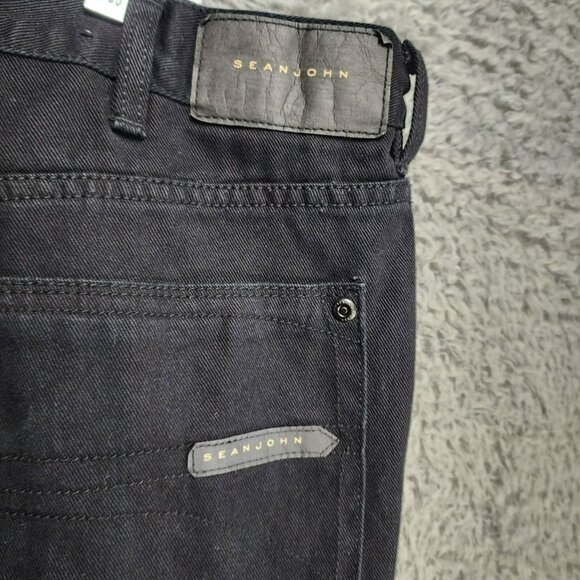 Sean John Jeans Mens 42x32 Black Cotton High Rise Straight - Picture 9 of 14